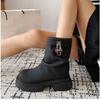 Round Head Casual Foreign Style Martin Boots 2025 Autumn and Winter New Internet Celebrity Women Thick-soled Retro Versatile Medium Boots