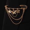 Vintage Personalized Butterfly Pentagram Tassel Pendant Brooches Pin For Women Coat Jewelry Accessries Gift