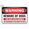 Putuo Decor Beware of Warning Vintage Tin Sign Plaque Metal Plate Guard Dog Signs Wall Art Posters for No Trespassing Farmhouse