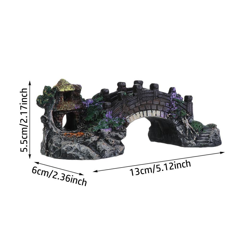 Pet Supplies Artificial Bridge Rockery Fake Landscaping Fish Tank Ornament Resin Aquarium Ornaments