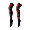 1 Pair Winter Socks Rhombus Printing Over-the-knee Socks Warm Extra Loose Ankles Contrasting Color Stockings for Daily Wear Dancing