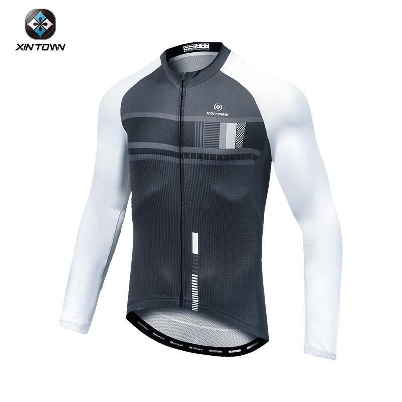 Mens Long Sleeve Cycling Jersey Black Panther Print Moisture Wicking Bike Top Riding