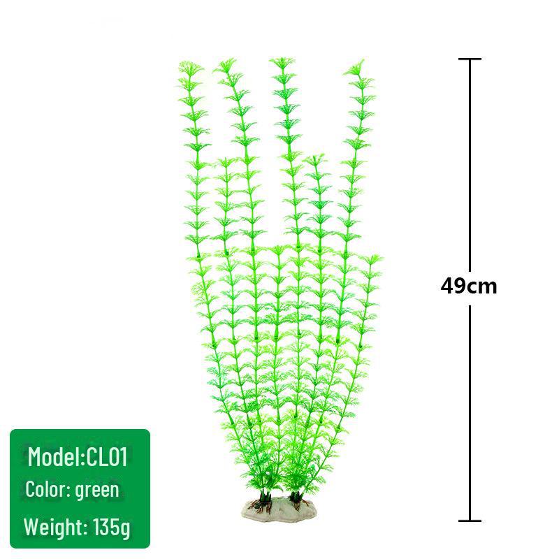 Fish Tank Scenic Background with Decorative Artificial Water Plants, 50cm High