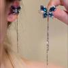 Blue Zircon Butterfly Ear Cuff: Luxurious, Non-Piercing, High-End Women's Clip Earrings