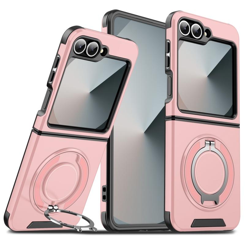 Магнитный чехол-броня с кольцом для Samsung Galaxy Z FLIP 6 5G ZFLIP6 Защита объектива Magsafe Беспроводная зарядка Ударопрочный чехол