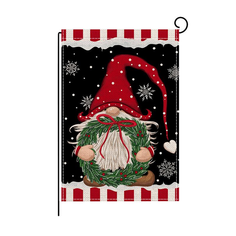 Christmas Garden Flag Linen Printed Outdoor Patio Decoration Small Double-sided Flag
