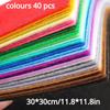 40pcs Felt Fabric Sheet  Assorted Color DIY Craft Squares Nonwoven 1mm Thick