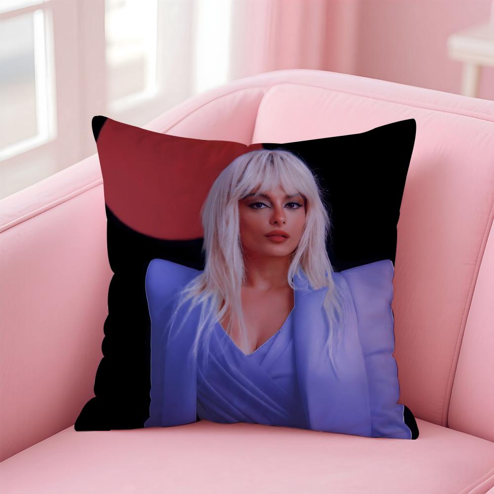 Pop American Singer BBebe Rexha Cushion Cover Pillowcase Short Plush Invisible zipper Room Sofa Cushion Cover