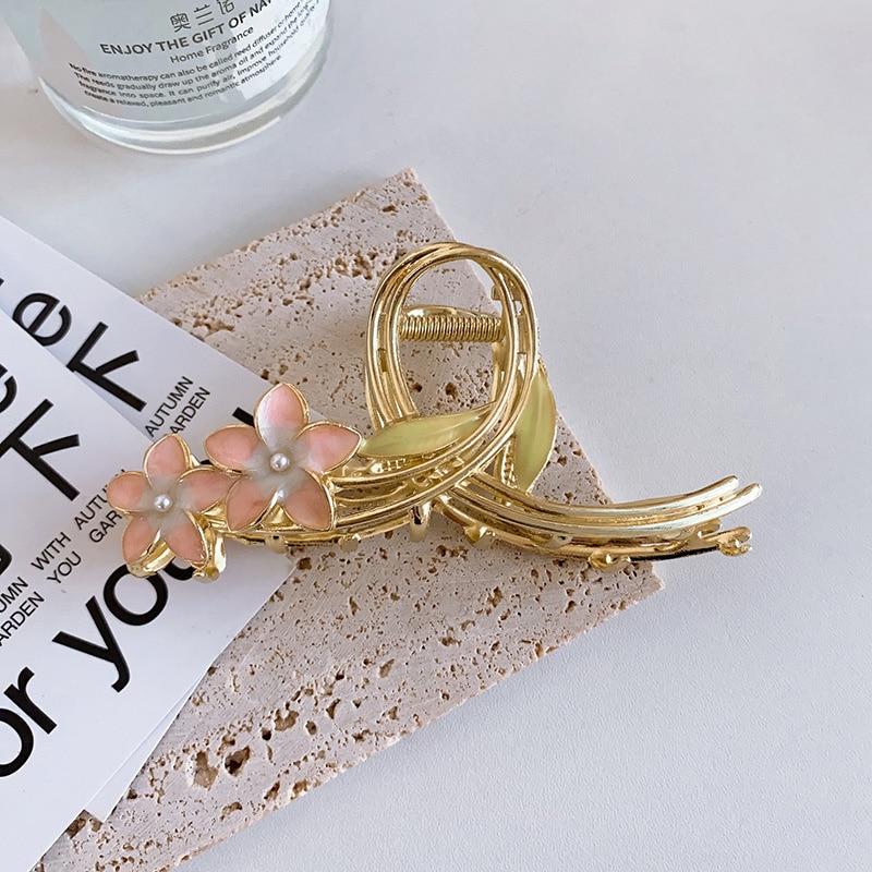 Новая элегантная застежка для волос с геометрическим цветком, изысканные заколки для волос из сплава, заколки для волос для женщин, аксессуары для волос, головные уборы, заколка в виде акулы