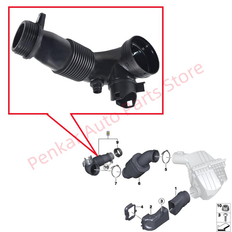 13717605638 Воздухозаборная трубка для BMW F20 F21 F22 F23 F30 F31 F34 F32 F33 F36 F07 F10 F11 X1 E84 X3 F25 X4 F26 N20