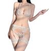 Сексуальный 4 ультра маленький микро чрезвычайно эротический милый купальник [LIKENNY] нижнее белье, комплекты, бикини, прозрачный, нижнее белье, (белый)