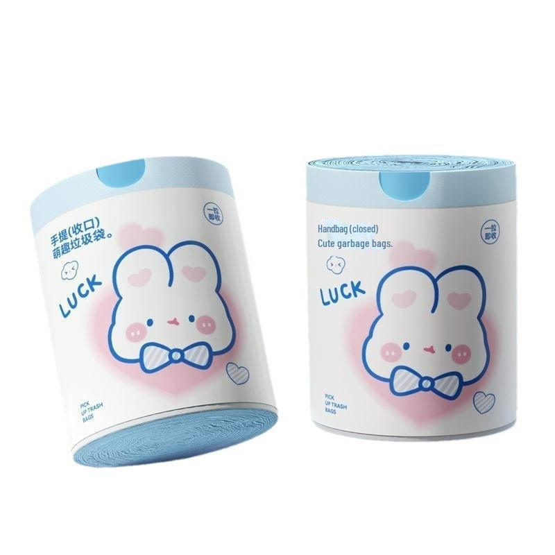 Мусорные мешки с завязками на шнурке с изображением кролика в виде синего сердца - 100 утолщенных хозяйственных предметов