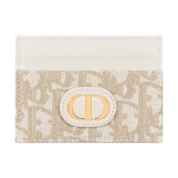 Dior 30 Montaigne Freesia Metal CD Logo Fabric Card Holder Men accessories Gold S2152UQDL-M01E