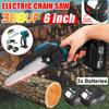 6 дюймов, 3500 Вт, 388 В, мини-электрическая цепная пила с индикатором батареи, портативная цепная пила, деревообрабатывающий инструмент для батареи 18 В