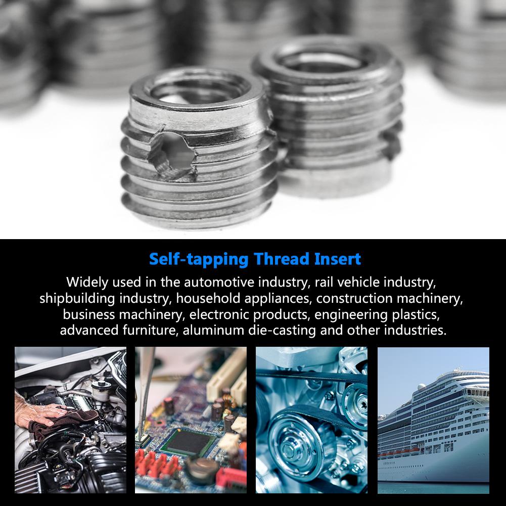 10 шт. Саморезы из нержавеющей стали 307, аксессуары для резьбовых вставок(Внутренний M8*1.25 Внешний M12*1.5)