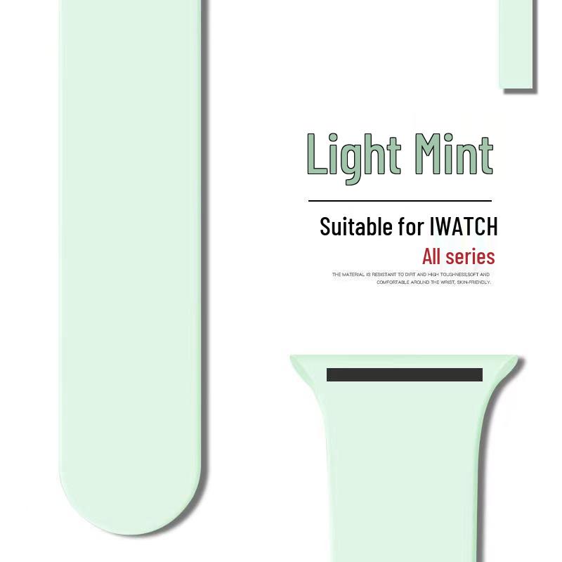 Классический сплошной силиконовый ремешок Apple для iWatch 9/Ultra – Прочный однотонный ремешок