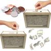 Wood Money Box with Counter 500/1000/2000/3000/5000/10000 Euros Piggy Bank Coin Cash Container Kids Adults Money Saving Case Jar Christmas Gift