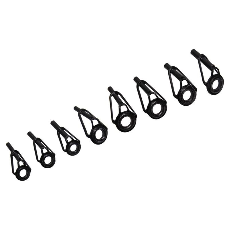 8/16/80 шт. Черные наконечники для спиннинговых и кастинговых удилищ, для сборки и ремонта, кольца для лески, рама из нержавеющей стали