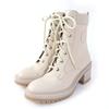 Pristine HERMES Ankle boots Lace-up Bridge pink beige leather Women 37 Used