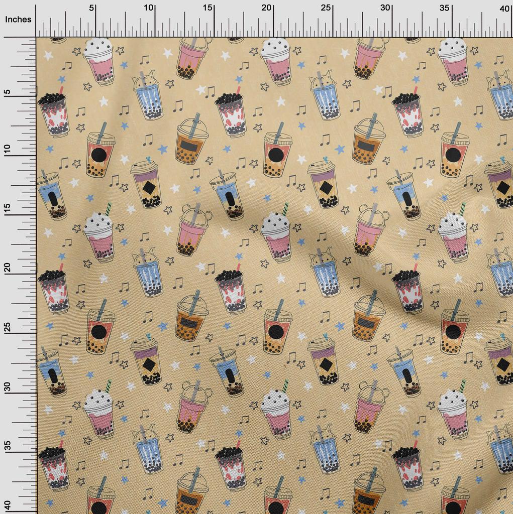 oneOone Хлопчатобумажная гибкая темно-бежевая ткань, материал для шитья мороженого, ткань с принтом в ярдах, 40 дюймов