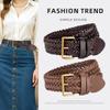French Retro Hand-woven Cowhide Belt for Women's Classic High-end Feeling with Jeans Skirt Exquisite Women's Belt