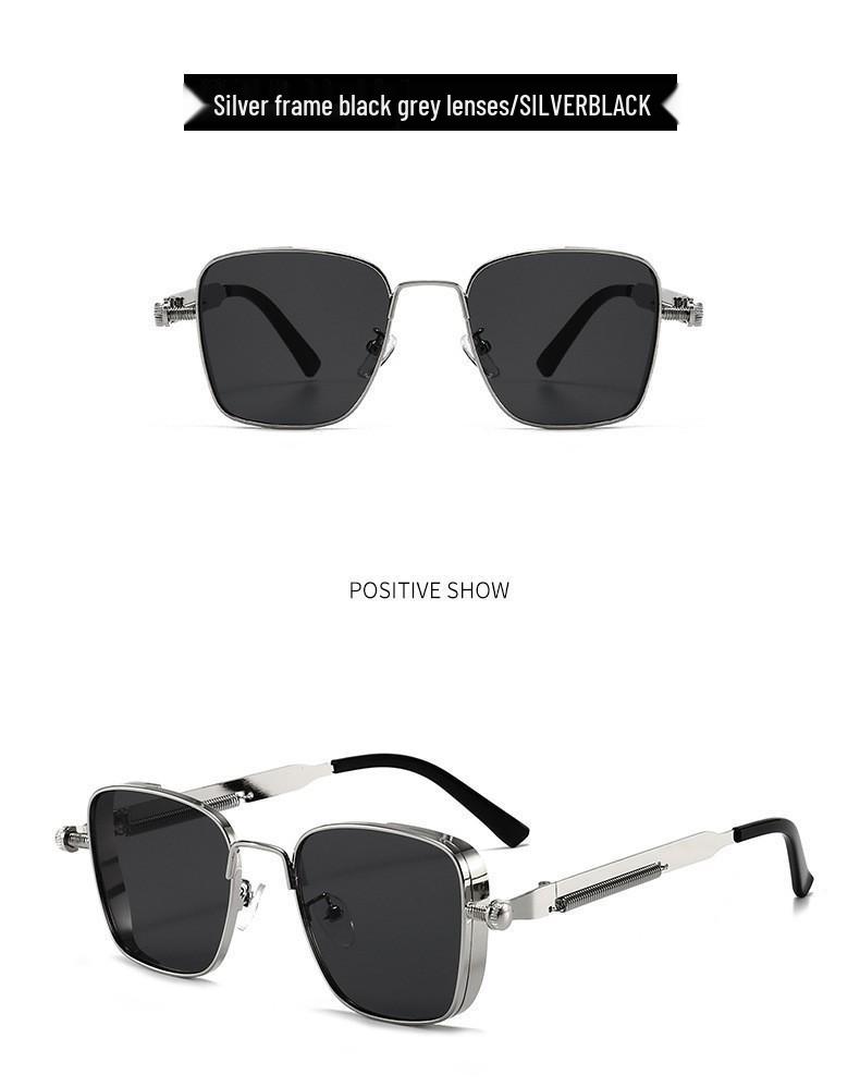 2025 Retro Square Steampunk Metal Sunglasses with Universal Fit