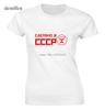 Летние русские футболки Cccp, женские футболки с короткими рукавами СССР, Советского Союза, футболки для девочек из Москвы и России