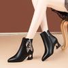 Fashion Autumn Winter Booties Leather Fleece-Lined Work Ankle Boots for Women Warm On Promotion Boot New In Rock Hot Woman Short Shoes
