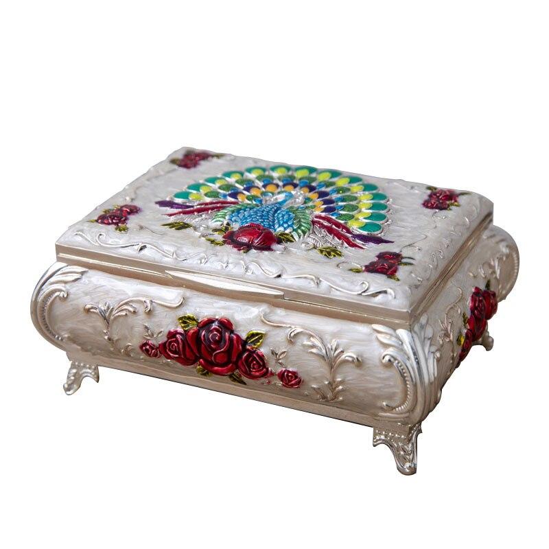 Классическая шкатулка для украшений в винтажном стиле, резные цветы, контейнер для хранения безделушек, креативные высококачественные кольца, ожерелья, небольшие коробки для хранения