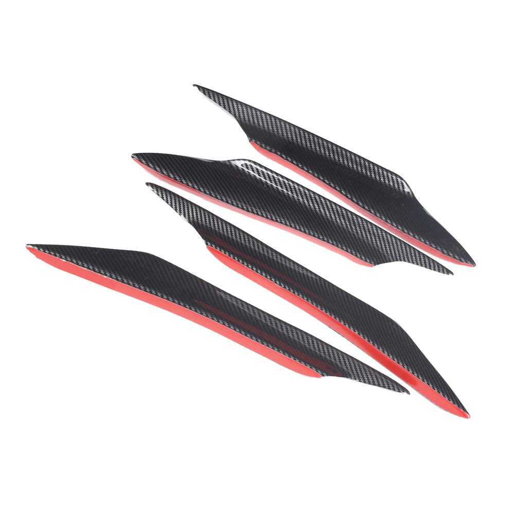 4Pcs Universal Front Bumper Spoiler Lip Splitter Fin Carbon Fiber Style Car Exterior Body Kits