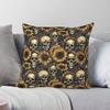 Skulls And Sunflowers Pillowcase Polyester Linen Velvet Pattern Zip Decorative Throw Pillow Case Room Cushion Cover