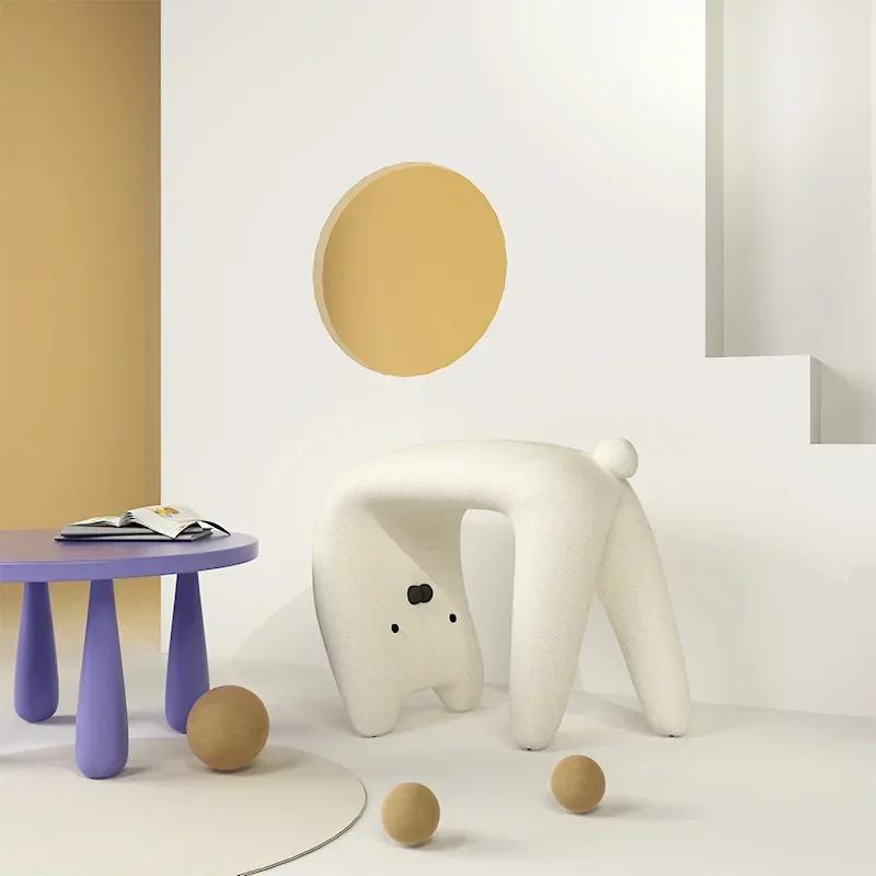 Портативный табурет в форме кошки, туалетный стул, легкий, роскошный, для дома, прихожая, табуреты для обуви, мебель для гостиной из овечьей ткани