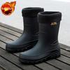 Fashion Summer Pvc Loafers Black Rain Boots for Men Wellies High Quality Wide Toes Man Shoes Gumboots Adult Low-heel Comfortable Garden