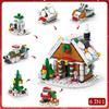 TOYLINX DIY Кирпичики Игрушки Рождественская Серия Набор Строительных Блоков со Светом Креативный Зимний Деревенский Дом для Детей Рождественские Подарки