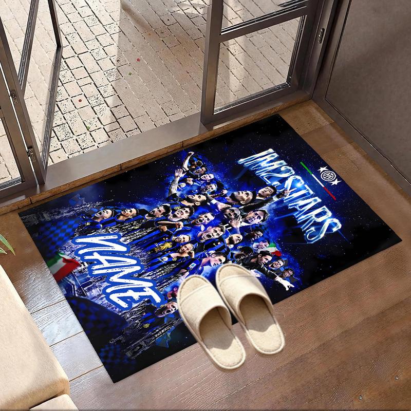 Custom Name Personalized Football Club Internazionale Print Carpet, Versatile Home Decor Rug, for Playroom, Apartment, Balcony, Entryway, Hallway Gift