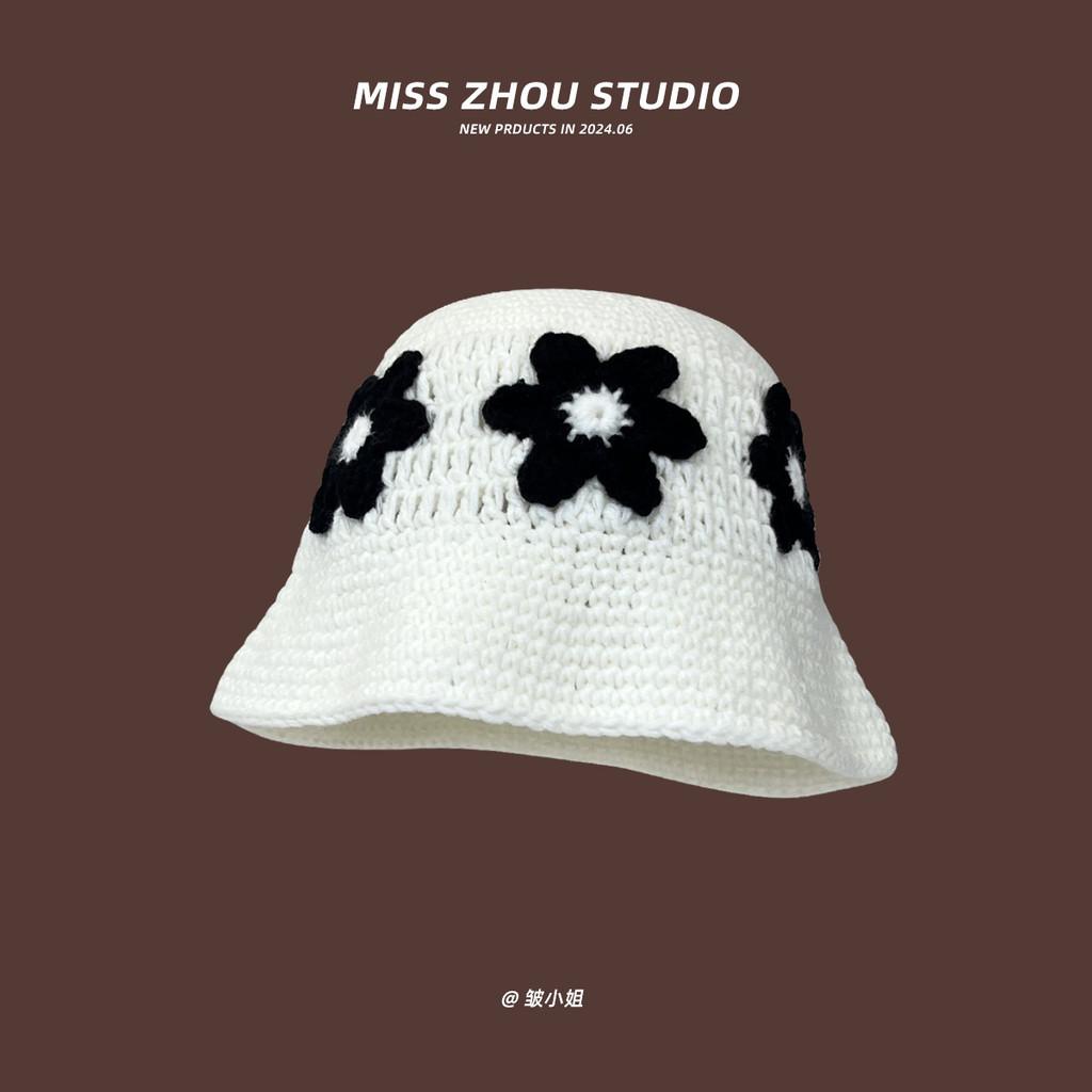 Винтажная очаровательная вязаная панама с цветочным узором для женщин, идеально подходящая для уютных осенних и зимних дней