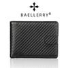 Baellerry Carbon Fiber Texture Short Wallets for Men Fashion Business ID Card Holder Bi-fold Wallet Hasp Coin Purse