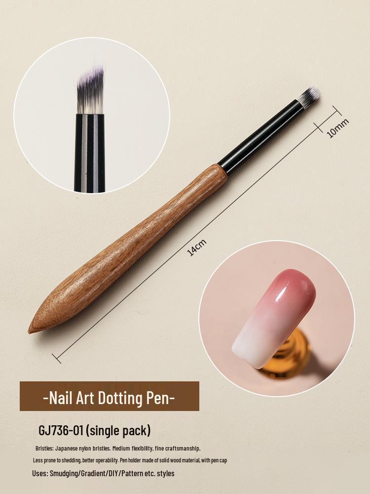 Набор кистей для нейл-арта из японского сандала с градиентным омбре и круглой головкой для гелевой росписи