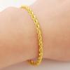 24k Real Gold Bracelet 3mm Twisted Rope Twisted Gold Plated Bracelet For Men &Women Wedding Jewelry Gifts