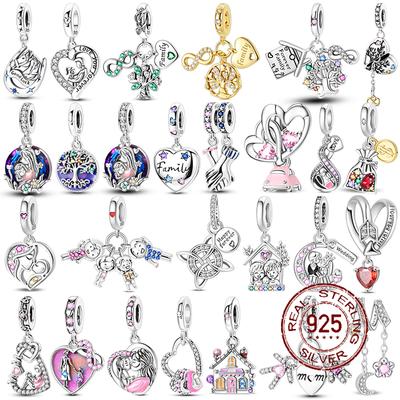 Семейный Дом Шармы Медь Золотой Дерево Жизни Бусины Подвеска Подходит для Браслета с Диаметром Отверстия 4 мм DIY Бусина Ms Ювелирный Подарок