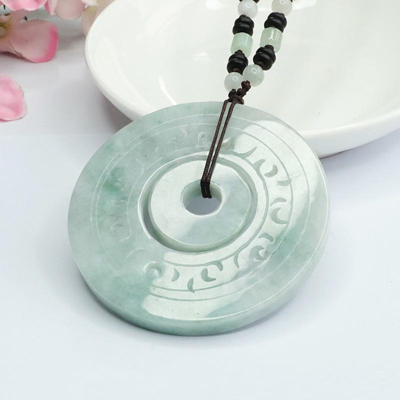 Antique Jadeite Snap Fastener Pendant Buckle Jade Jewelry