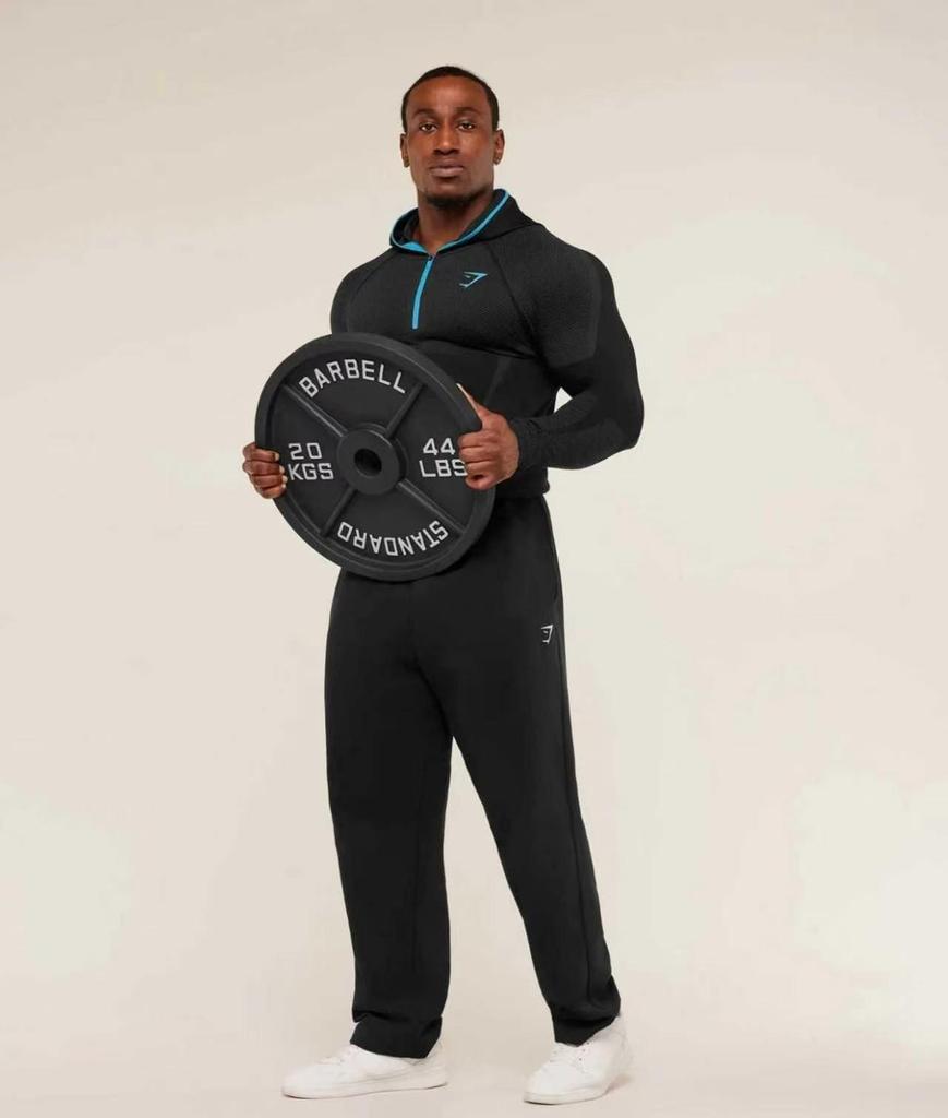 Мужская фитнес-футболка с длинным рукавом и капюшоном GYMSHARK Onyx с высокой эластичностью