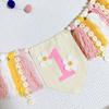 Cotton Colorful Tassel Highchair Banner Pink Baby High Chair Pull The Flag  Kid Room