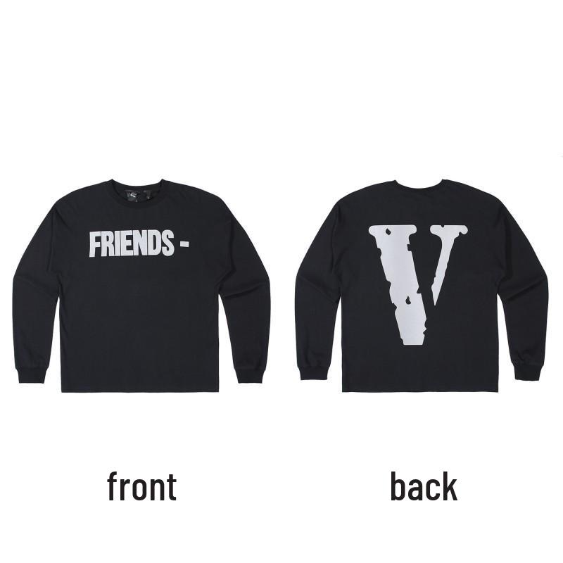 Унисекс худи VLONE с большим V и длинным рукавом - Модный стиль, вдохновленный Ван Ибо