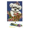 Kit canevas 18 x 14 cm Margot Canevas motif chiot blanc puppy