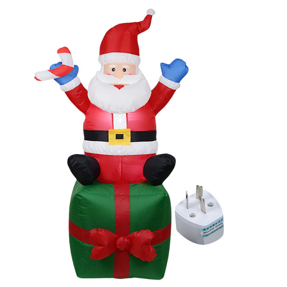 Светодиодная надувная милая игрушка, надуваемая воздухом, освещенное украшение в виде Санта-Клауса, светящаяся гигантская модель, украшение для рождественской садовой вечеринки