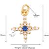 New Trendy Shining Space Sun Moon Star Charm Pendant, Gold Inlaid Cubic Zirconia Jewelry Necklace Bracelet Making Supply L44