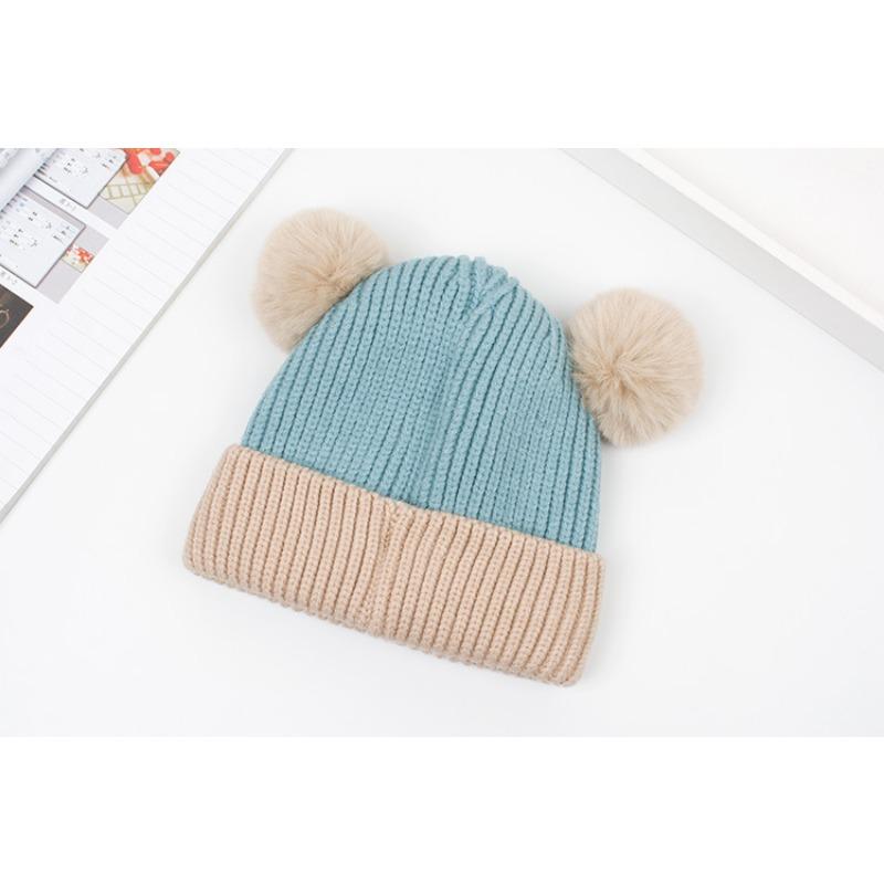 Детская шапка Осенне-зимняя детская шерстяная шапка Двухслойная детская вязаная шапка для мальчиков и девочек 1-3 лет Детская шапка для взрослых