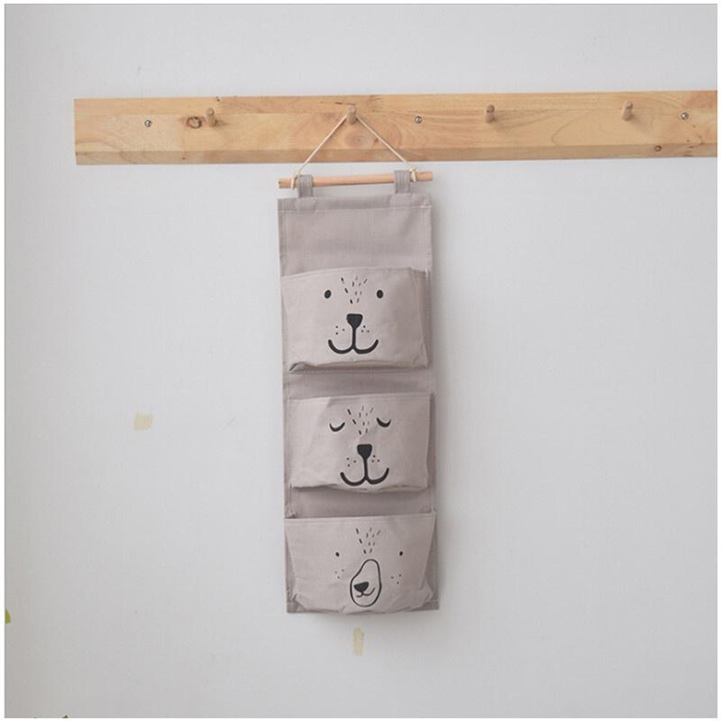 Настенный органайзер для хранения, льняной шкаф, детский карман для игрушек, книг, косметики, мелочей KTY