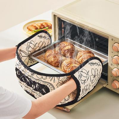 2 шт. Бытовые утолщенные теплоизоляционные перчатки для выпечки, термостойкие, специальные перчатки для кухни, духовки, микроволновой печи